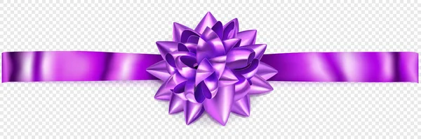 Красивий Фіолетовий Блискучий Лук Горизонтальною Стрічкою Тіні Прозорому Фоні — стоковий вектор