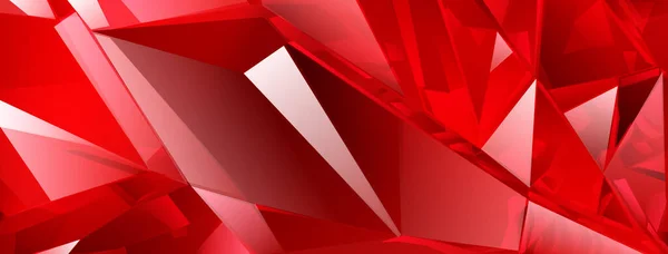 要旨光の屈折とファセット上のハイライトを持つ赤い色の結晶背景 — ストックベクタ