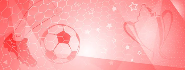 Abstract Voetbal Achtergrond Met Grote Voetbal Bal Andere Sport Symbolen — Stockvector