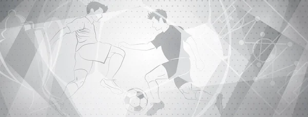 Αφηρημένο Φόντο Ποδοσφαίρου Ποδοσφαιριστές Κλοτσιές Την Μπάλα Και Άλλα Αθλητικά — Διανυσματικό Αρχείο