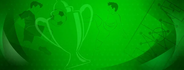 足球背景摘要 足球运动员用绿颜色踢球和其他运动符号 — 图库矢量图片