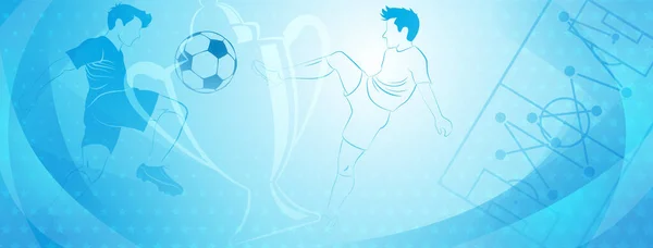 Αφηρημένο Φόντο Ποδοσφαίρου Ποδοσφαιριστές Κλοτσιές Την Μπάλα Και Άλλα Σύμβολα — Διανυσματικό Αρχείο