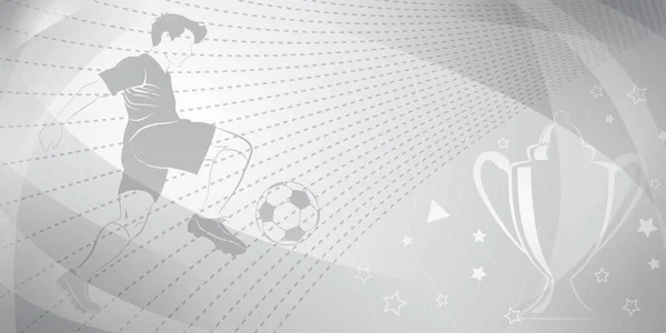 Abstrakcyjne Tło Piłki Nożnej Piłkarzem Kopiącym Piłkę Inne Symbole Sportowe — Wektor stockowy