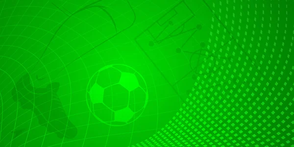 Абстрактный Футбольный Фон Большим Футбольным Мячом Другими Спортивными Символами Зеленого — стоковый вектор