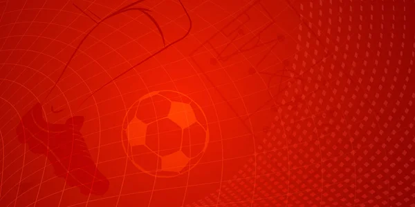 Abstract Voetbal Achtergrond Met Grote Voetbal Bal Andere Sport Symbolen — Stockvector