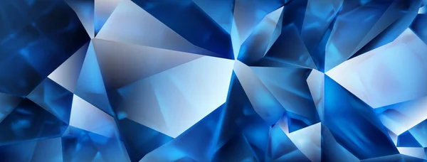 Abstrakt Kristall Bakgrund Blå Färger Med Höjdpunkter Fasetter Och Brytning — Stock vektor
