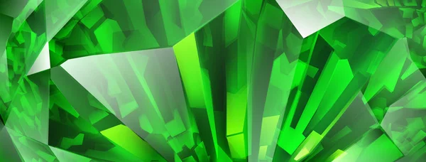 Abstraktní Křišťálové Pozadí Zelených Barvách Zvýrazněním Fasetách Lomem Světla — Stockový vektor
