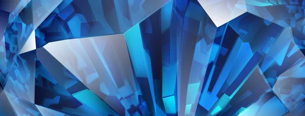 Abstrakcyjne Tło Kryształowe Niebieskich Kolorach Podkreśleniami Elementach Załamaniem Światła — Wektor stockowy