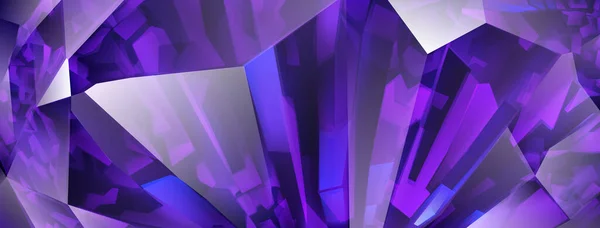 紫色背景中的抽象晶体背景 突出光的侧面和折射 — 图库矢量图片