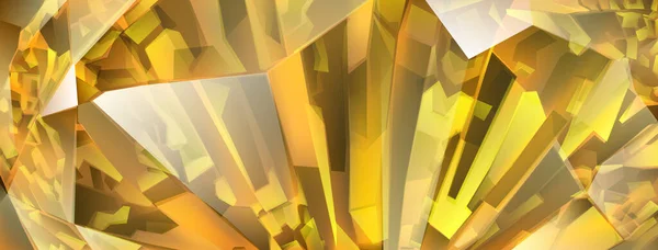 Fondo Cristal Abstracto Colores Amarillos Con Reflejos Las Facetas Refracción — Vector de stock