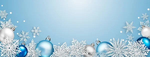 Boże Narodzenie Ilustracja Pięknym Złożonym Białym Papierem Płatki Śniegu Kolorowe — Wektor stockowy