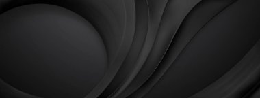 Siyah renkli dalgalı eğri çizgileri olan soyut arkaplan