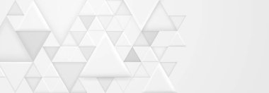 Beyaz renkli büyük ve küçük üçgen şekilli soyut arkaplan