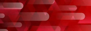 Geometrik şekil ve noktalardan oluşan kırmızı renklerle soyut arkaplan