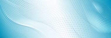 Yarım ton noktalardan ve açık mavi renkli ince eğri çizgilerden oluşan soyut arkaplan