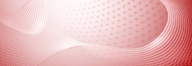 Yarım ton noktalardan ve beyaz ve kırmızı renkli ince eğri çizgilerden oluşan soyut arkaplan