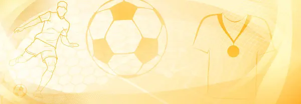 Piłka Nożna Tematyczne Tło Odcieniach Żółtych Abstrakcyjnych Oczek Krzywych Symboli — Wektor stockowy
