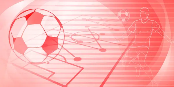 Voetbal Thema Achtergrond Rode Tinten Met Abstracte Lijnen Bochten Met Stockvector