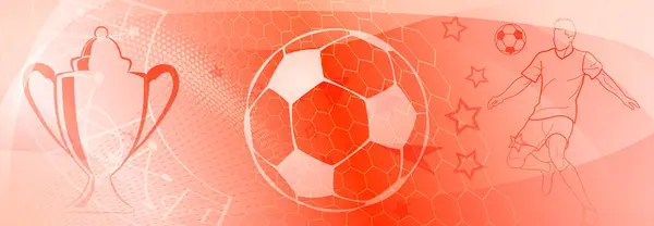 Voetbal Thema Achtergrond Rode Tinten Met Abstracte Mazen Stippen Met Rechtenvrije Stockvectors