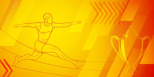 Long Jumper Themed Background Yellow Red Tones Abstract Lines Dots Vector De Stock