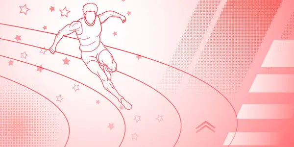Runner Themed Background Pink Tones Abstract Lines Dots Sport Symbols Vectores De Stock Sin Royalties Gratis