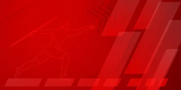 Cirit Atıcısı Kırmızı Tonlarda Soyut Çizgiler Noktalarla Erkek Atlet Gibi Telifsiz Stok Illüstrasyonlar