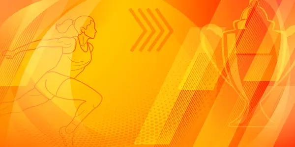 Runner Themed Background Orange Red Tones Abstract Curves Dots Sport Ilustrações De Bancos De Imagens Sem Royalties