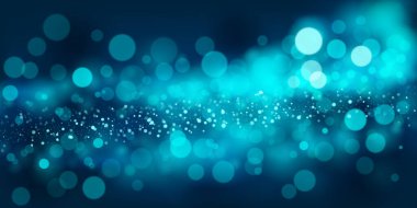 Abstract background in light blue tones with many shiny sparkles, some of which are in focus and others are blurred, creating a captivating bokeh effect. clipart