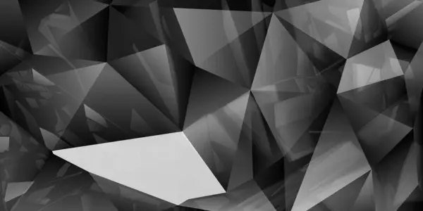 Абстрактный Фон Кристаллов Черного Серого Цветов Подсветкой Гранях Повторением Света Векторная Графика