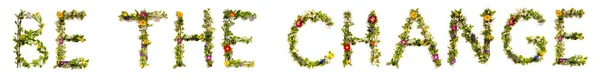 Цветущие Буквы Создающие Английское Слово Change Цветные Весенние Летние Цветы — стоковое фото