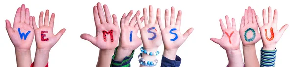 Children Hands Building Colorful English Word Miss You Inglés Fondo —  Fotos de Stock