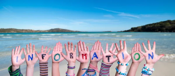 Kinder Basteln Bunte Englische Wortinformationen Sommer Ozean Meer Und Strand — Stockfoto