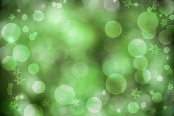 Grön Skimrande Och Glittrande Suddig Jul Bakgrund Med Gratis Utrymme — Stockfoto
