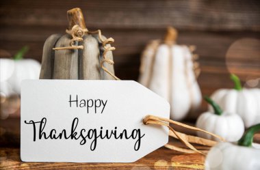 Pumpkins ile Sonbahar Dekorasyonu, Etiketli Sonbahar Dekorasyonu Mutlu Şükran Günleri