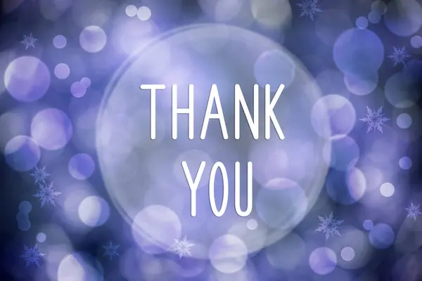 Purple Sparkling Shiny Christmas Background Text Thank You — Stock Photo, Image