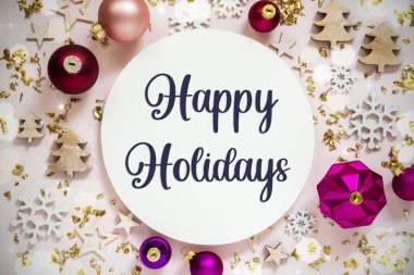 Mor Noel Dekorasyonu, Bokeh Efekti, Mutlu Yazılı Tatil Geçmişi