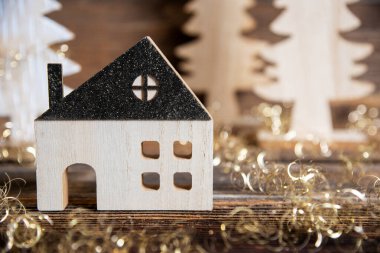 Copyspace, Konforlu Ev, Karlı Atmosfer, Noel, Kış, Dekorasyon, Arkaplan