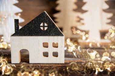 Kopya Boşluğu, Konforlu Ev, Karlı Atmosfer, Noel, Kış, Dekorasyon, Arkaplan