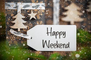 Mutlu Hafta Sonu, Bir Etikette, Noel Hediyeleri, Karlı Eko Dost Kış Dekorasyonu