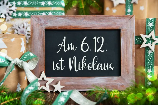 Γερμανικά Text Ist Nikolaus Μέσα Happy Nikolaus Στις Δεκεμβρίου Στα — Φωτογραφία Αρχείου