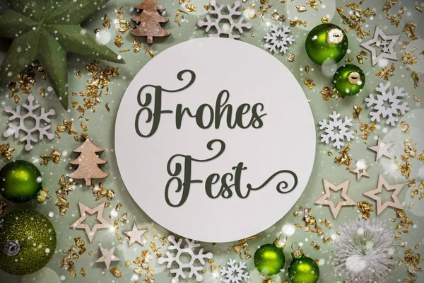 Німецький Текст Frohes Fest Означає Щасливі Канікули Англійською Мовою Зимові — стокове фото
