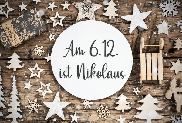 Γερμανικά Text Ist Nikolaus Μέσα Happy Nikolaus Δεκεμβρίου Στα Αγγλικά — Φωτογραφία Αρχείου