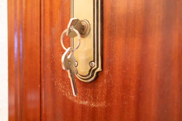 Κλείσιμο Κλειδώματος Πόρτας Που Έχει Γρατσουνιστεί Από Πλήκτρα — Φωτογραφία Αρχείου