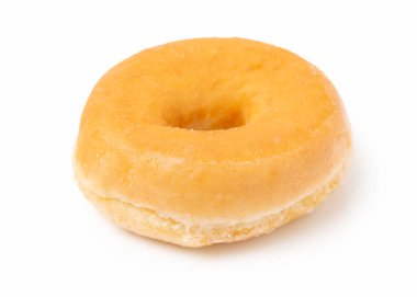 One plain donut with white background