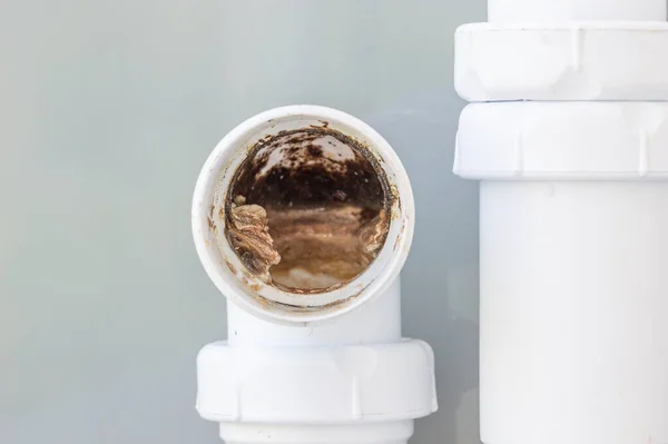 Boru Tıkanmış Banyo Mutfağa Batmak Pis Tüp Çöp Teknik Işler — Stok fotoğraf