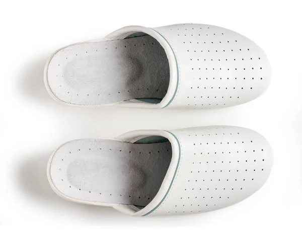 Pair White Professional Ventilated Work Clogs Isolated White — Stock Photo, Image