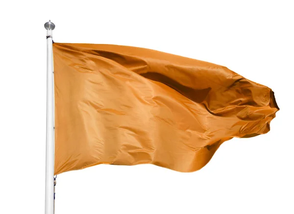 Fechar Bandeira Laranja Com Fundo Branco Espaço Cópia — Fotografia de Stock