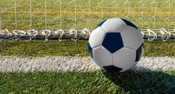 Bola Futebol Gol Futebol Linha — Fotografia de Stock