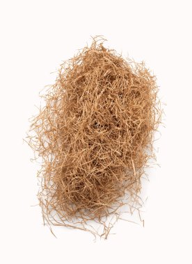 Top view straw pile isolated on white background and texture clipart