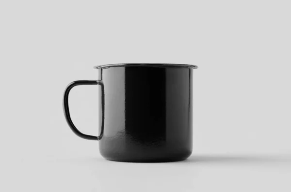 Black Enamel Mug Mockup — Stock Photo, Image
